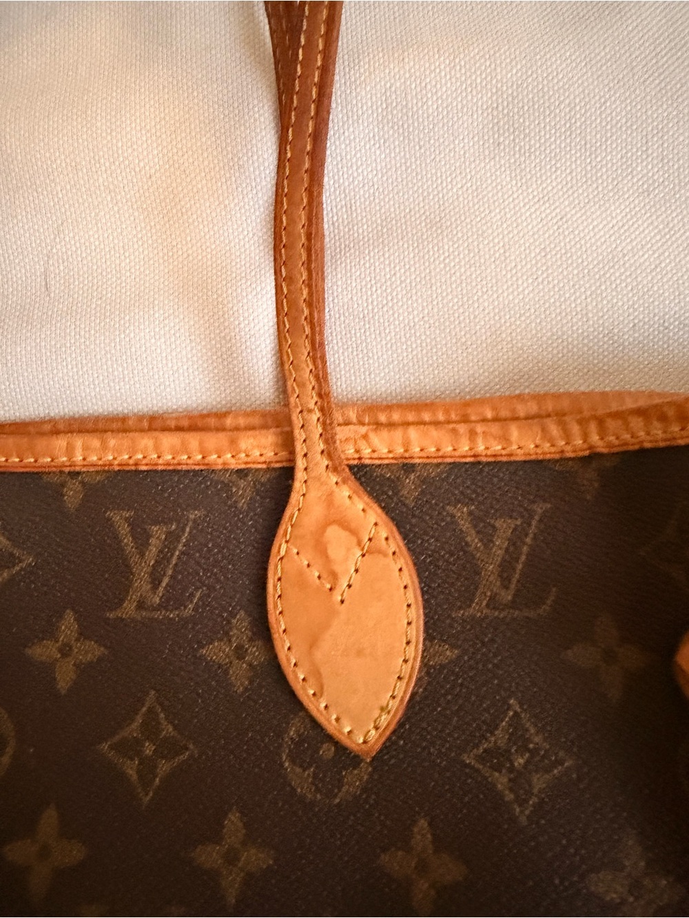 Louis Vuitton Brown Monogram Canvas Tote with Tan Vachetta Trim - Picture 3 of 6
